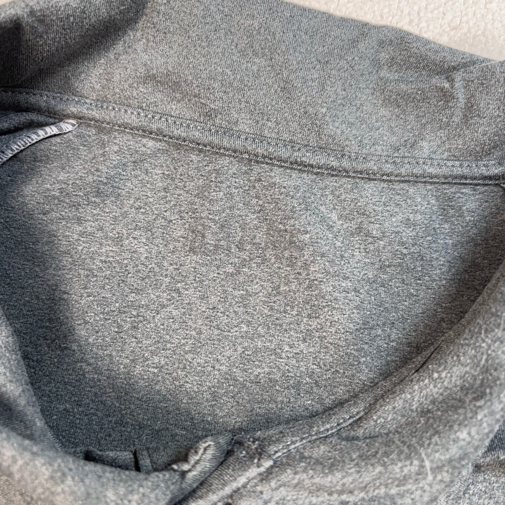 Barbell Apparel Polo Men's 2XL Gray Stretch Gym Workout Training Shirt *STAINS* - Picture 3 of 15